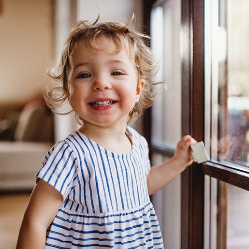 Toddler smiling