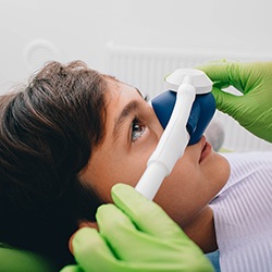 a child patient undergoing nitrous oxide sedation in Willow Park