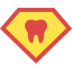 Animated tooth on a shield icon