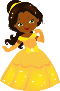 Animated princess in yellow dress